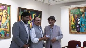 BKS Honors famous Cartoonist Uday Shankar and Dr. Lal Ratnakar at Solo Painting Exhibition “Mohabbat ke Rang”