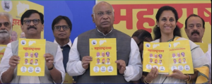 ₹4,000 stipend for youth, MVA’s ‘Maharashtra Nama’ manifesto released by Congress chief Kharge