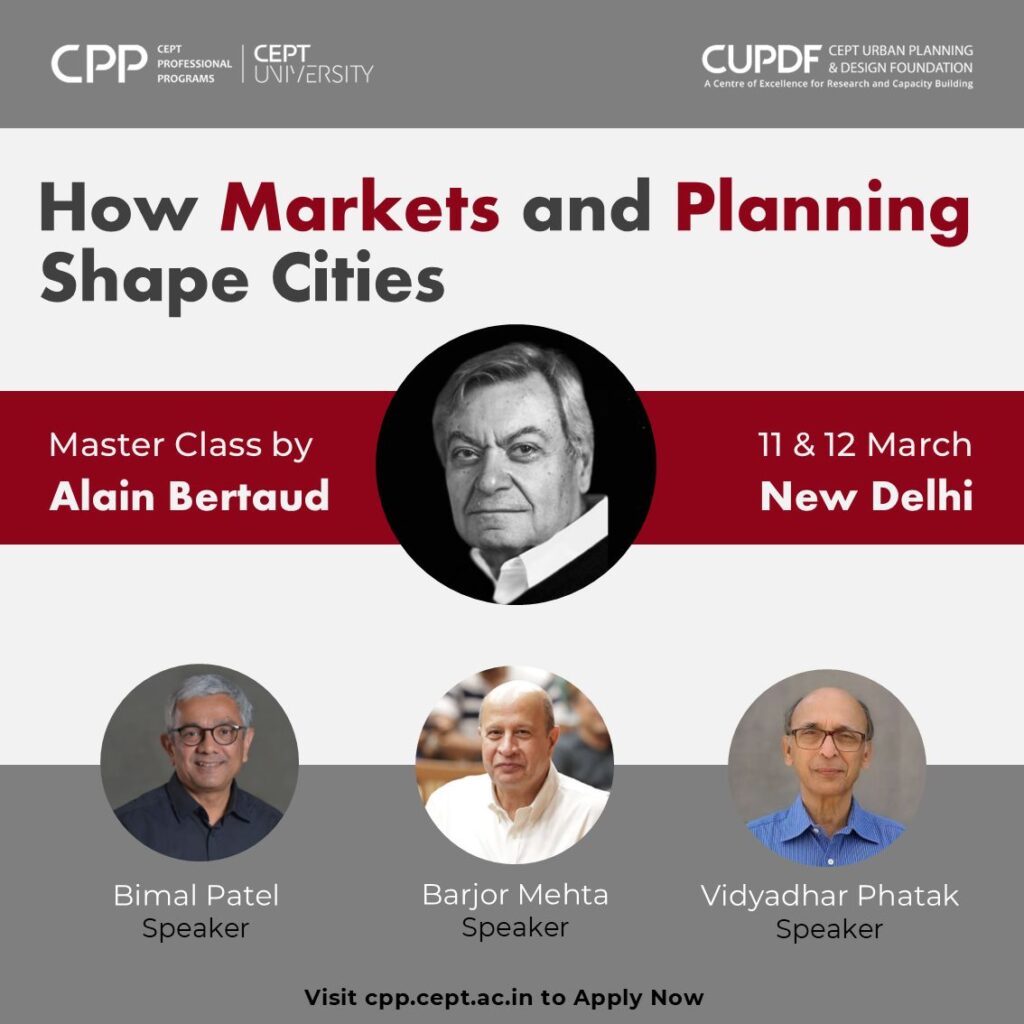 CEPT University to Host Urban Planning Masterclass in New Delhi on March 11 & 12