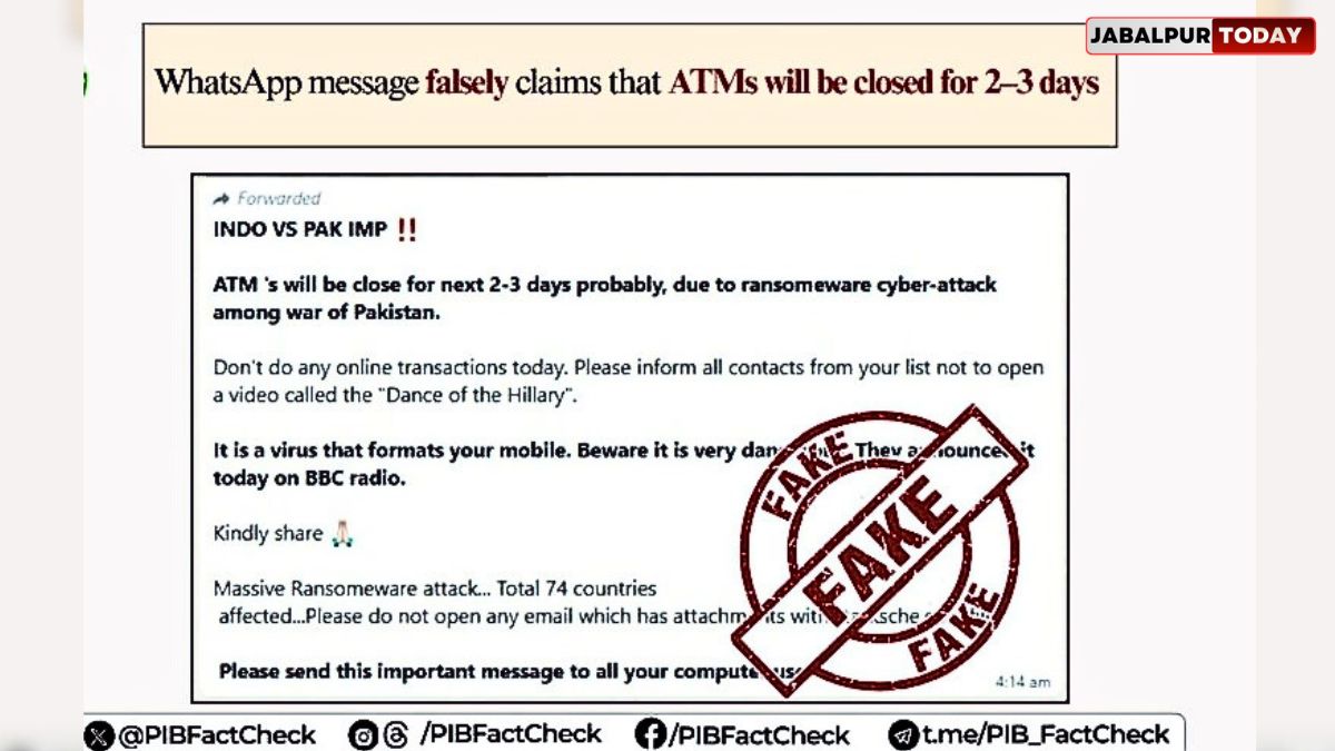 PIB Puts Panic to Rest: ATM Closure Rumor is Completely Fake
