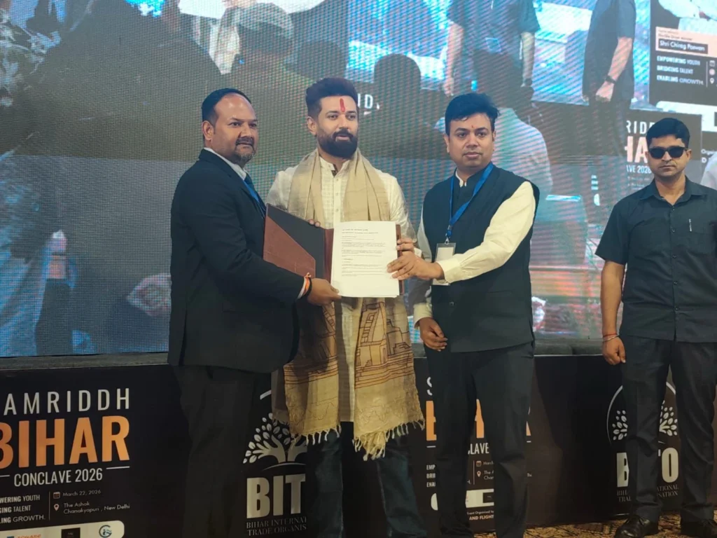 Bihar Diwas: Ajay Gupta Receives Global Business Icon Award from Union Minister Chirag Paswan