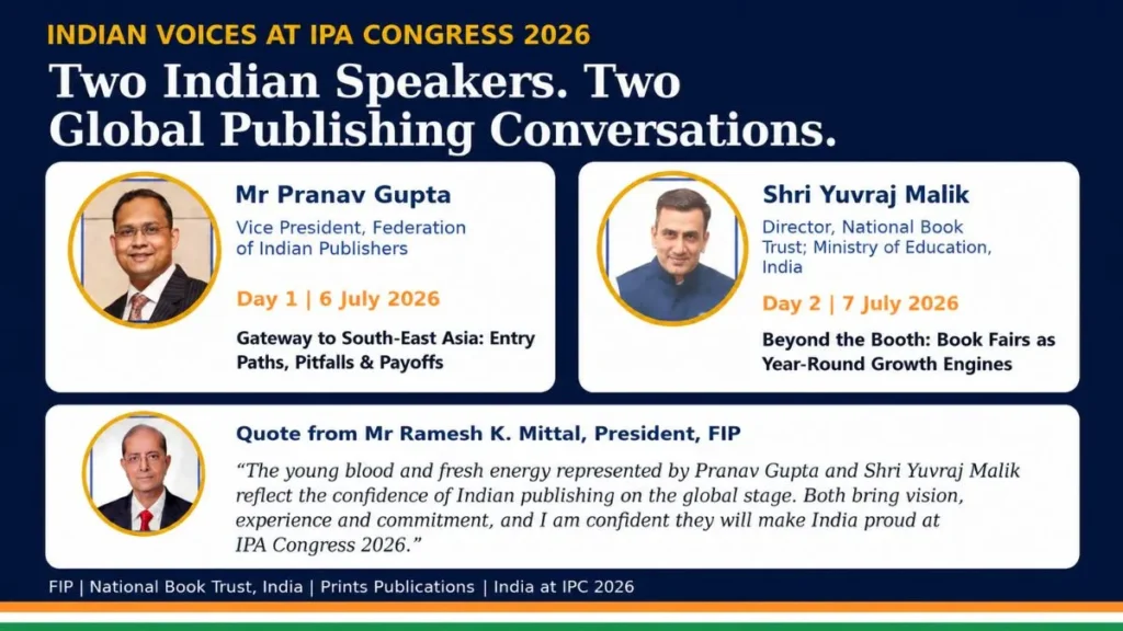 Pranav Gupta and Yuvraj Malik to Represent India at the 35th International Publishers Congress 2026