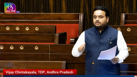 TDP MP Vijay Chintakayala Echoes the Spirit of Vande Mataram in Rajya Sabha, Urges National Unity Inspired by India’s Sacrifice and Civilisational Heritage