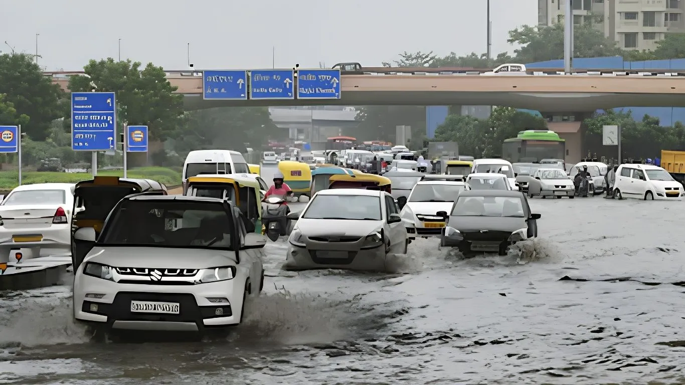 Heavy Rain & Thunderstorms Hits Delhi-NCR, Temperatures Drop as IMD Issues Red Alert