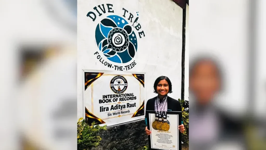 Indian Girl Ira Aditya Raut Sets Six World Records in Scuba Diving at 10
