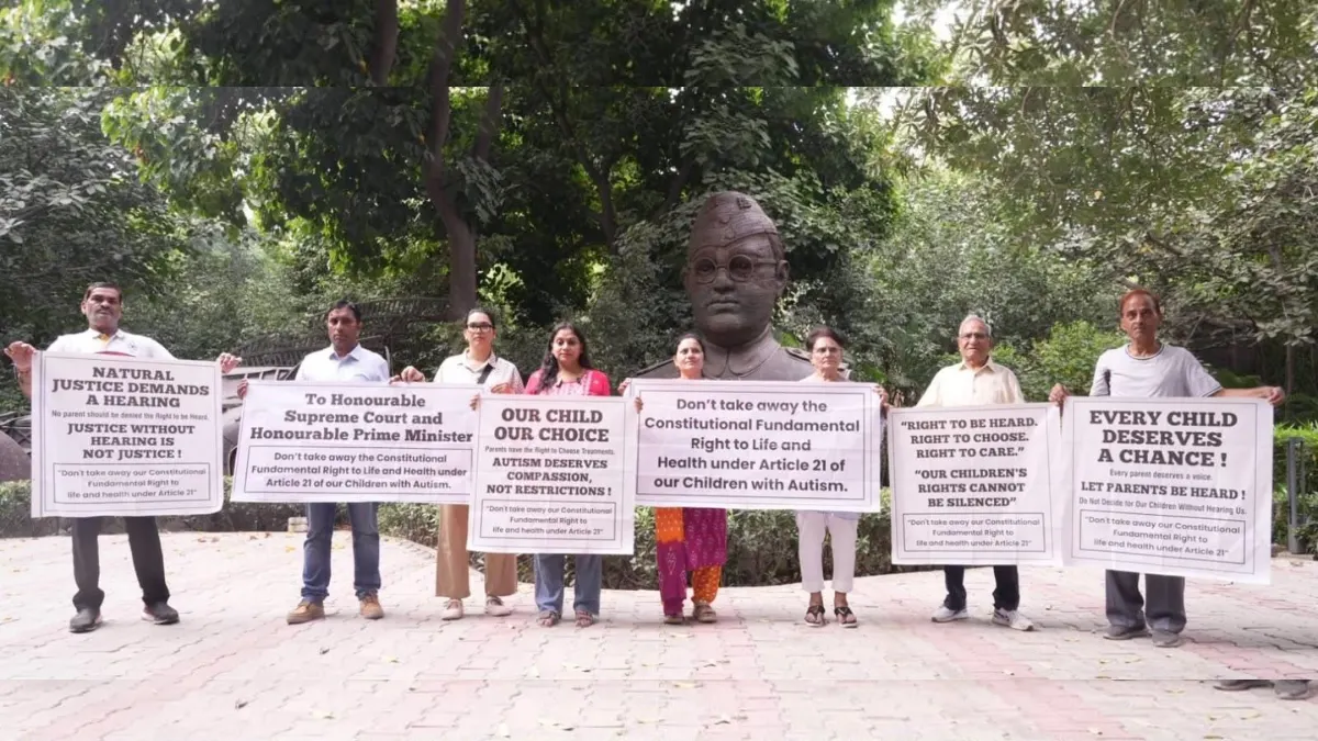 Parents Protest in Gurugram Over Autism Stem Cell Therapy